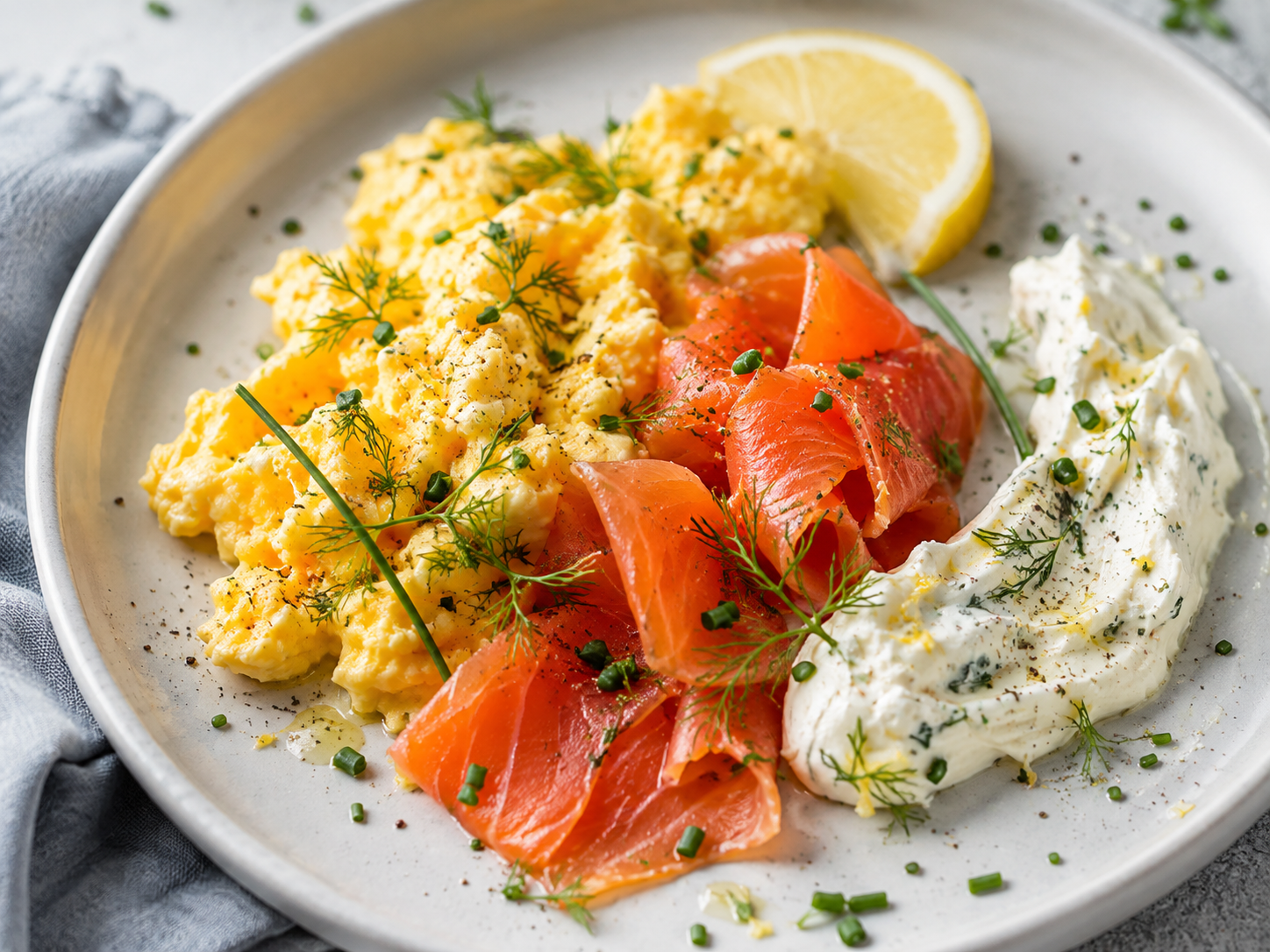 Smoked Salmon, Herb Eggs & Lemon Cream Cheese